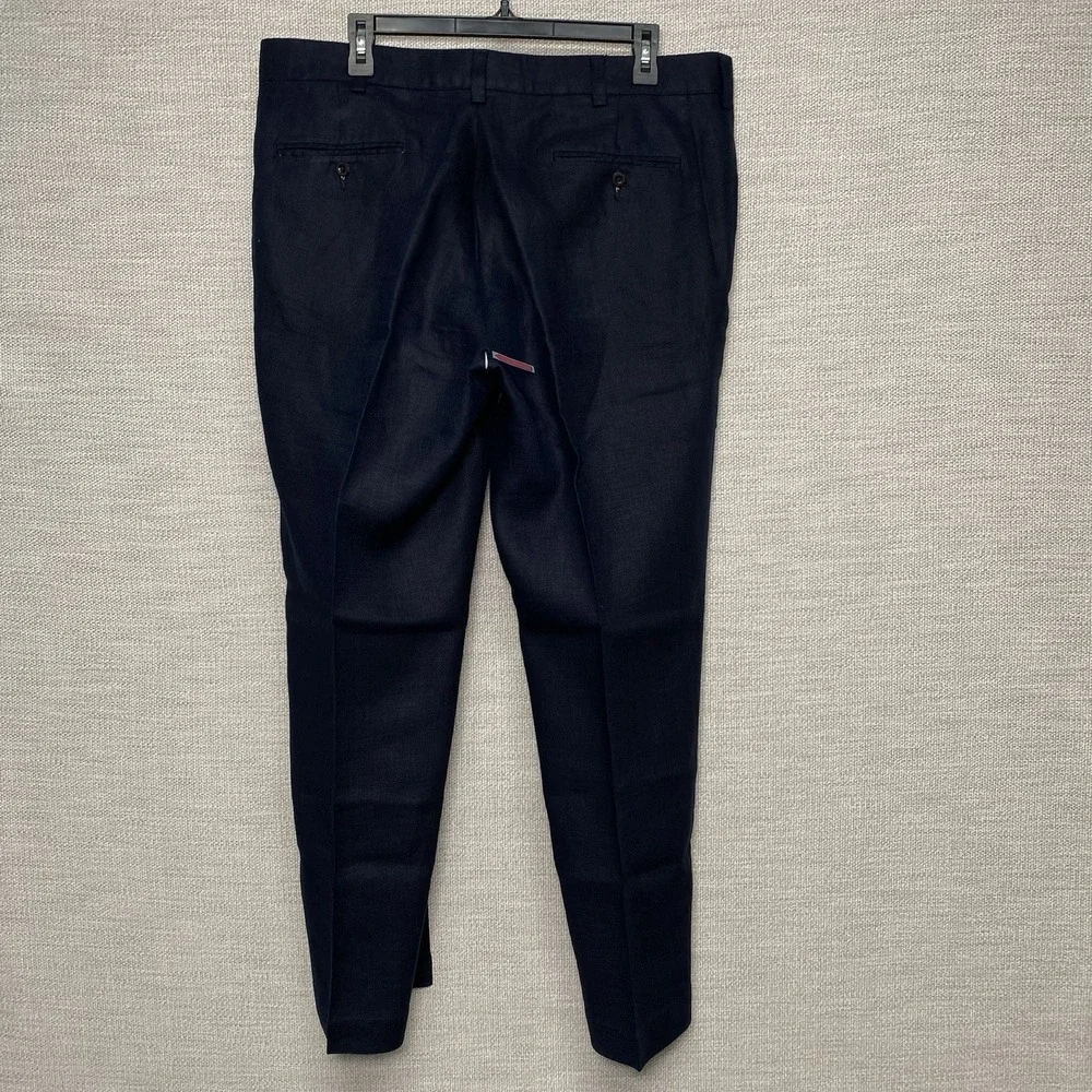 Polo by Ralph Lauren Pants 38x30 (38x29.5) Flat Front Linen Cotton Navy